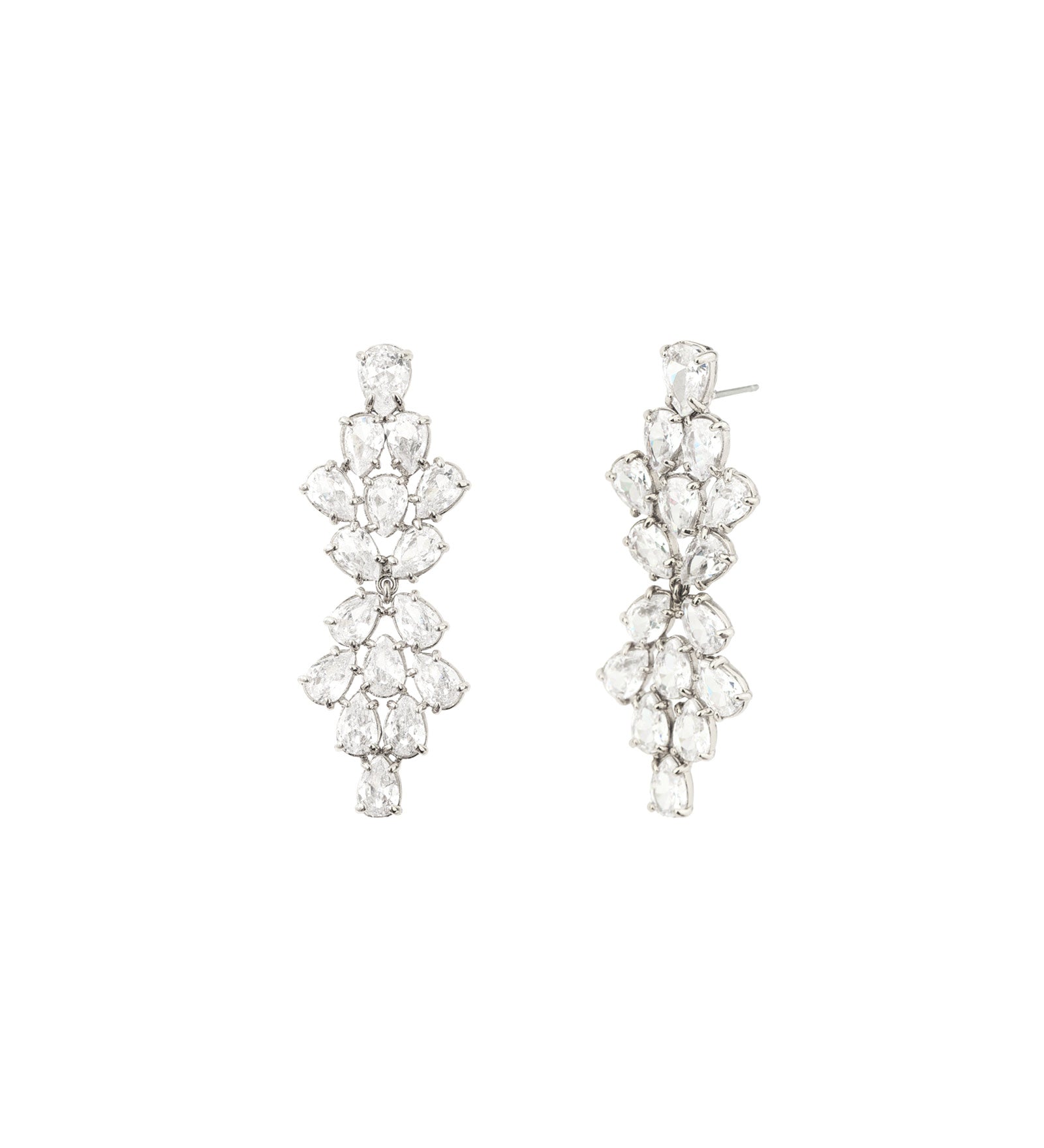 Daria Drops Silver-Tone Plated, Cubic Zirconia