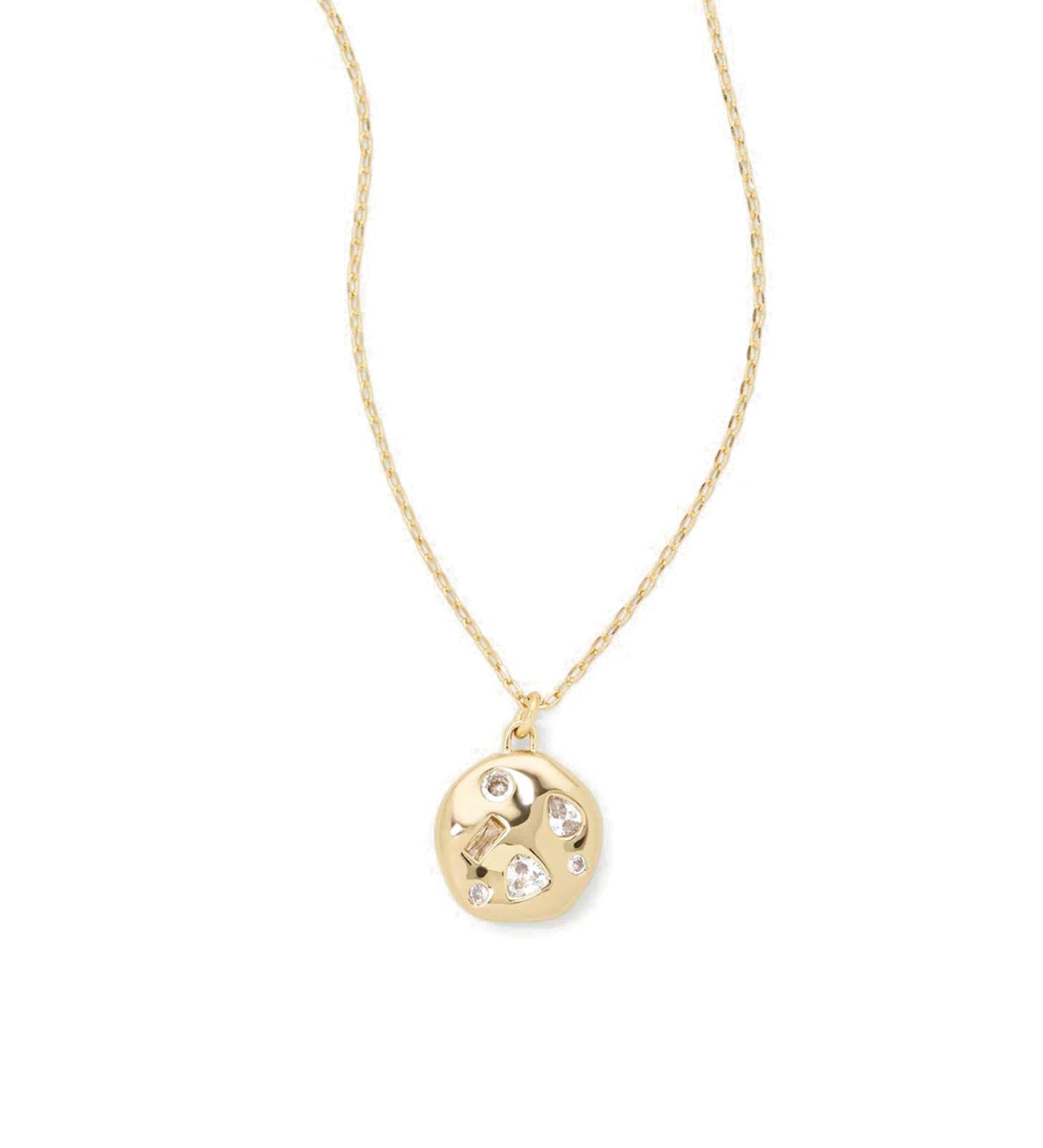 Arden Pendant Necklace 14k Gold Plated, Cubic Zirconia