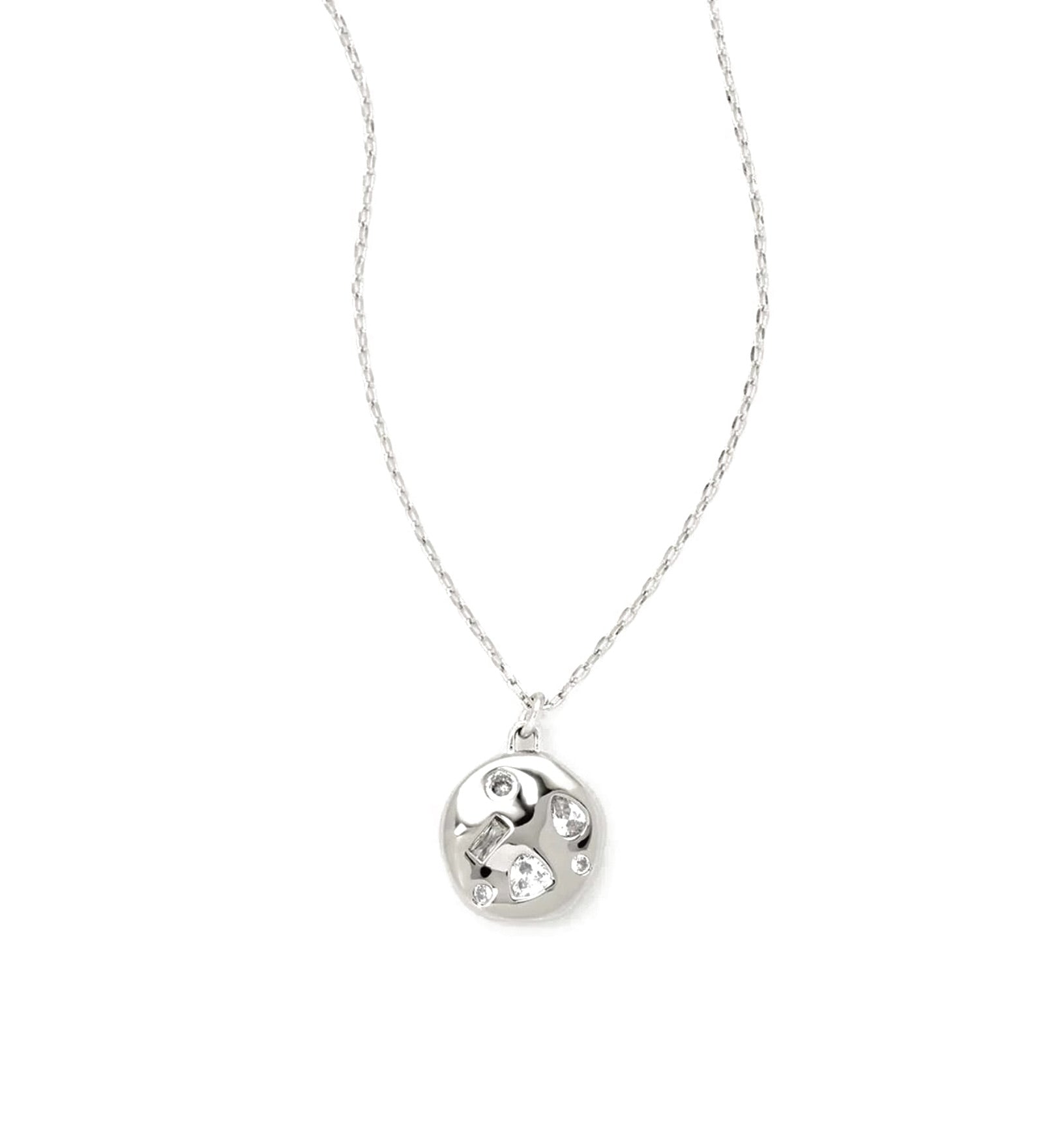 Arden Pendant Necklace Silver Tone Plated