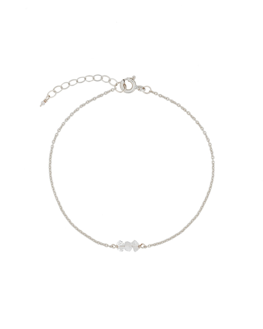 Poppy Rose-Birthstone Bracelet-Bracelets-Sterling Silver, Herkimer Diamond - April-Blue Ruby Jewellery-Vancouver Canada