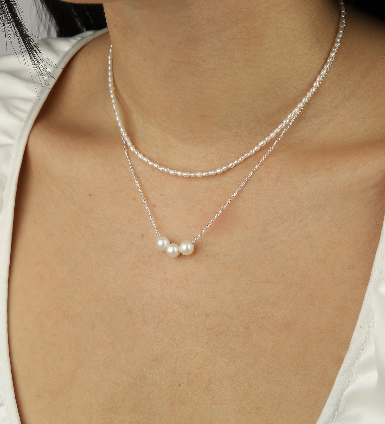 Poppy Rose-Rice Pearl Necklace-Necklaces-Blue Ruby Jewellery-Vancouver Canada