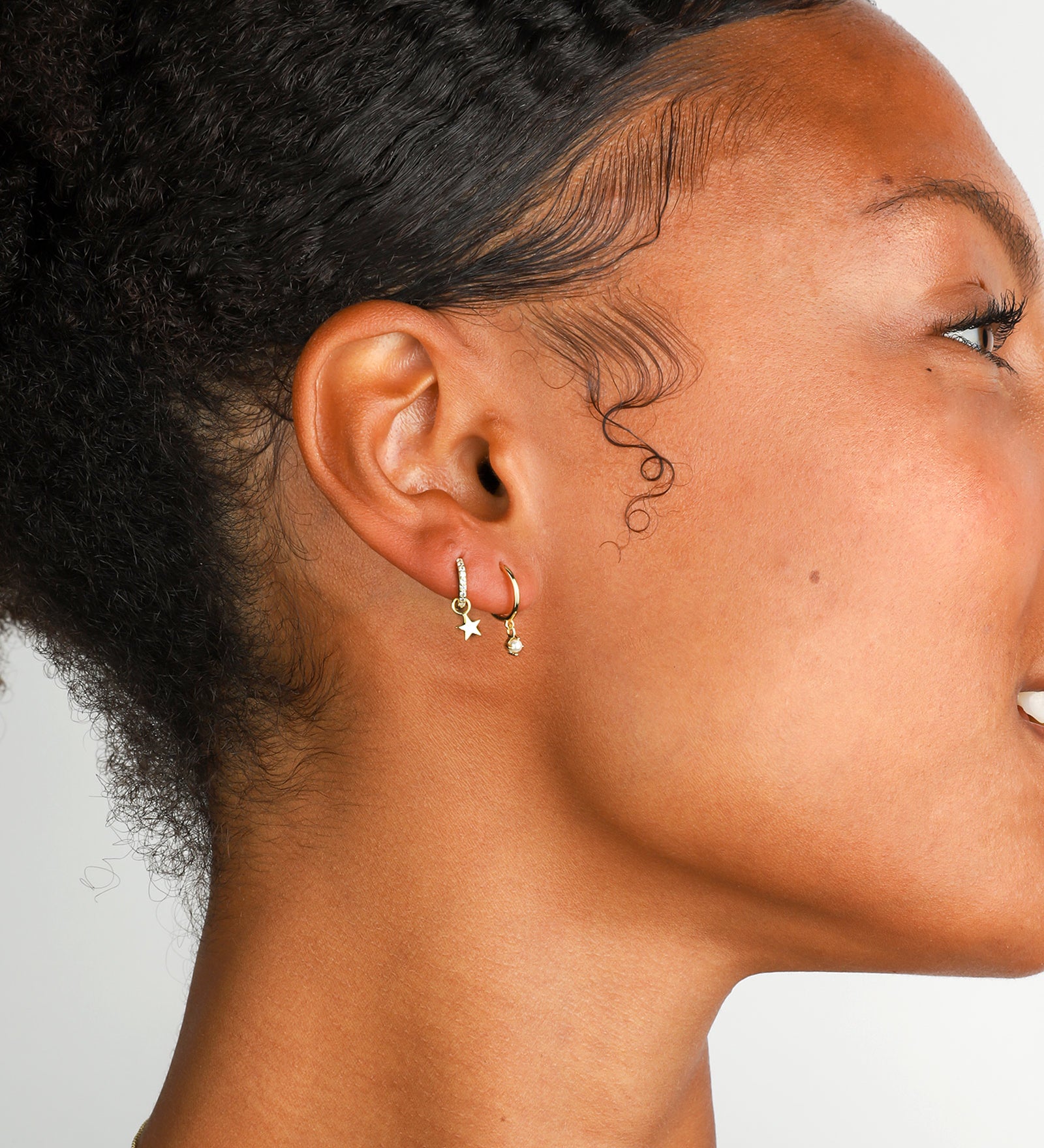 Quiet Icon-Pearl Drop Huggies | 10mm-Earrings-Blue Ruby Jewellery-Vancouver Canada