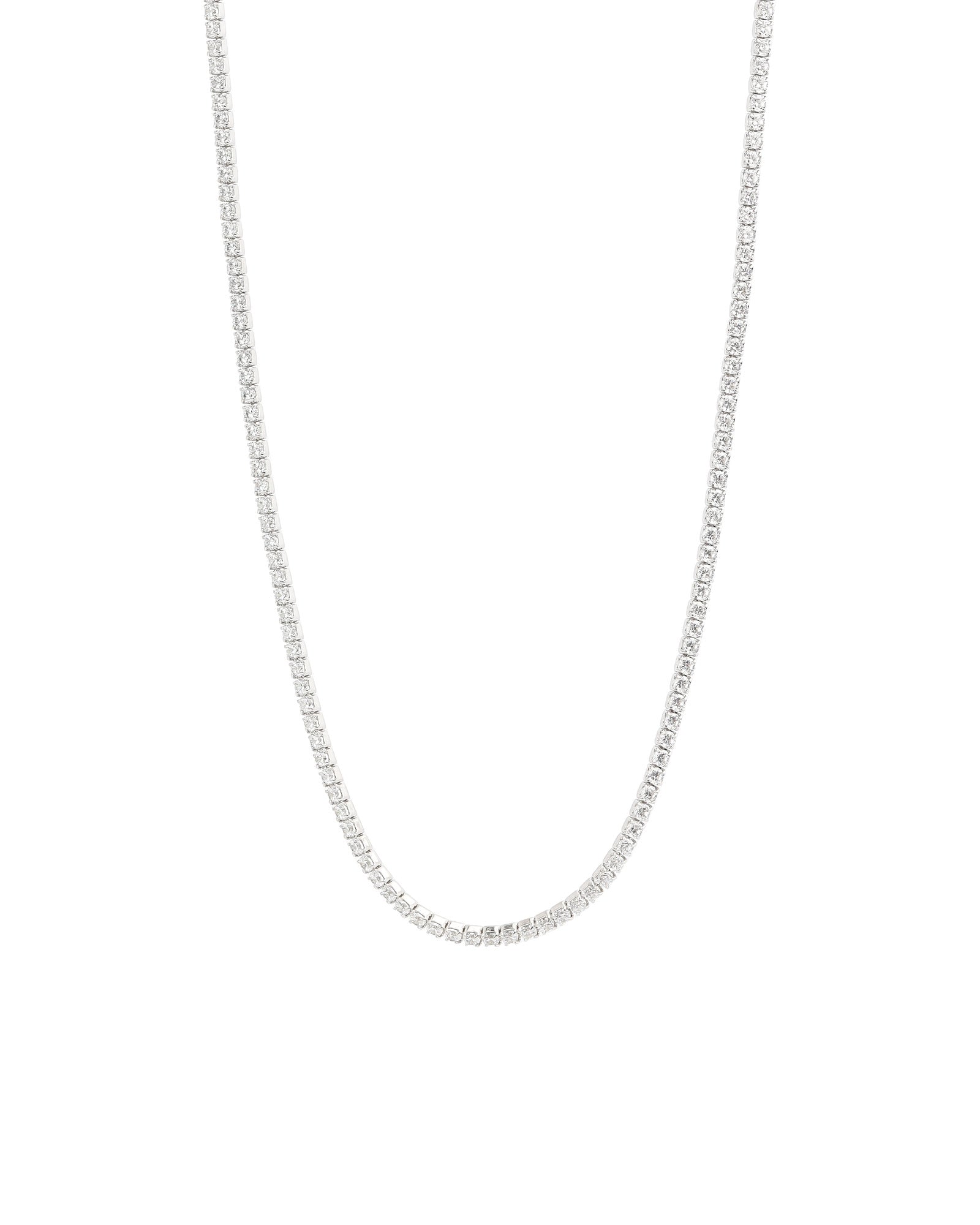 Sterling silver cz tennis necklace store