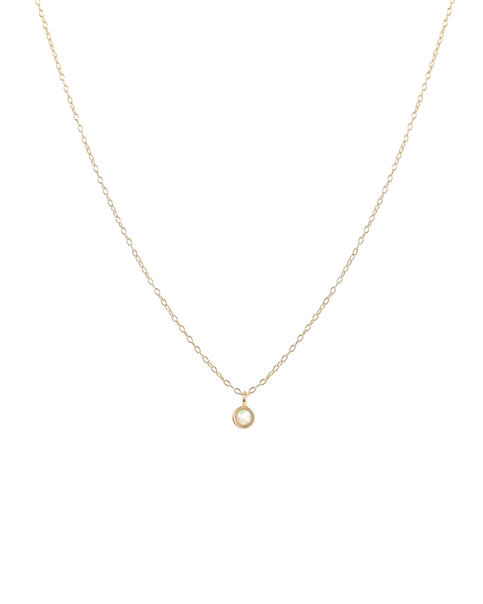 thumbnail image 2 of 6mm Simulated Opal Choker Necklace – Sterling Silver, Bezel-Set Round 2 of 2