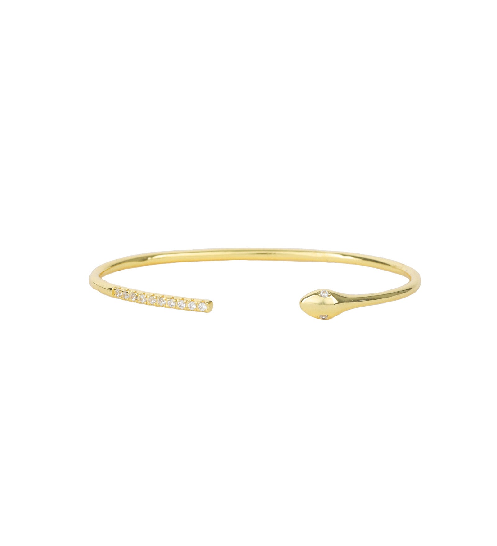 CZ Snake Cuff 14k Gold Vermeil, Cubic Zirconia
