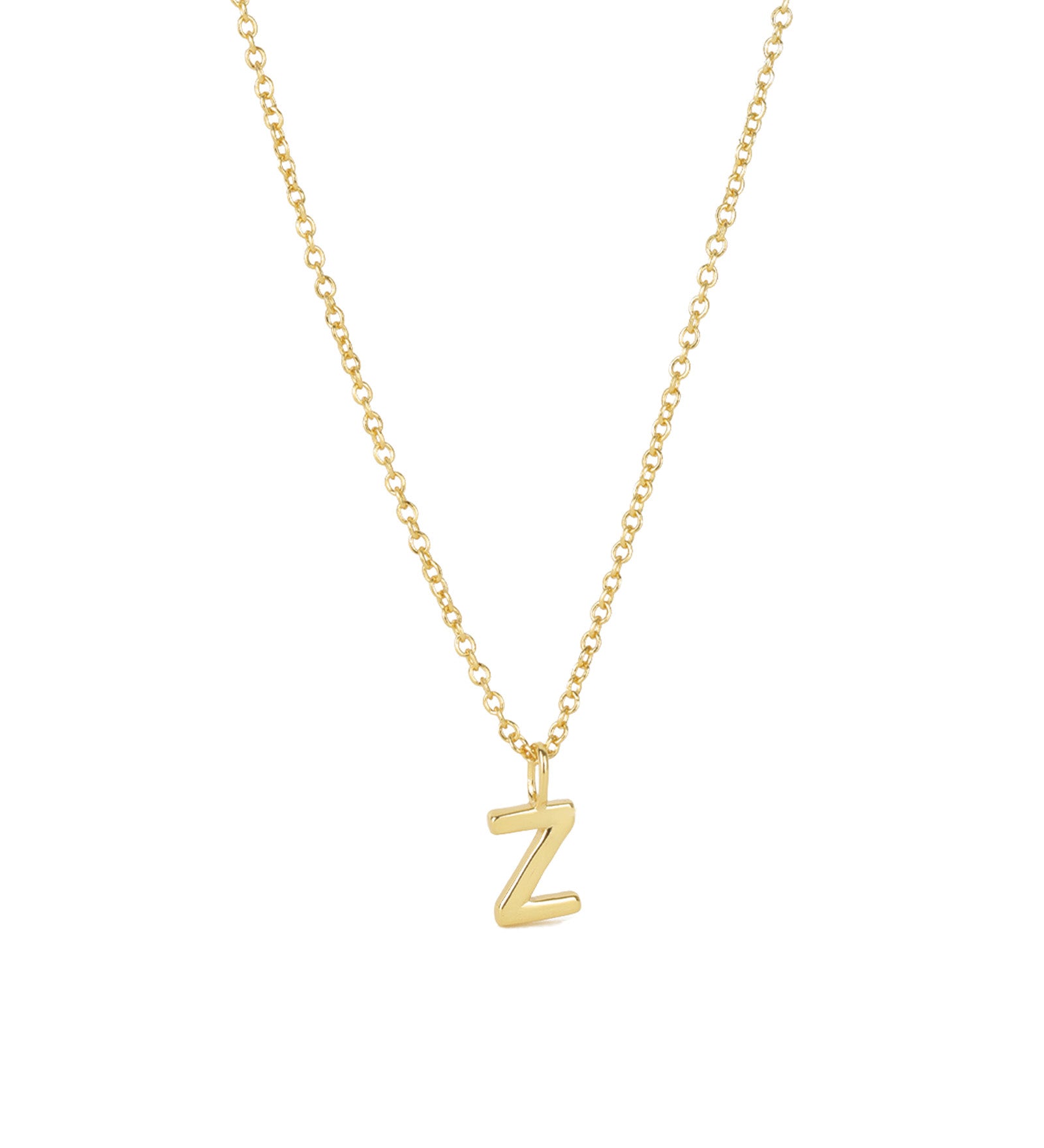 Quiet Icon-Initial Necklace-Necklaces-14k Gold Vermeil-Z-Blue Ruby Jewellery-Vancouver Canada