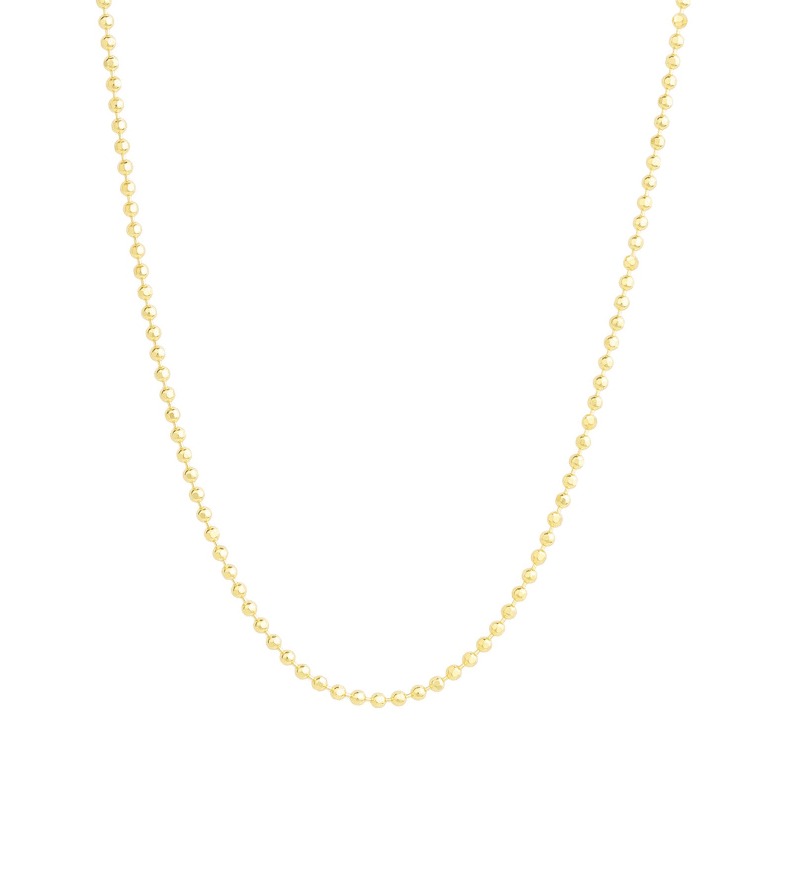 Diamond Cut Ball Chain Necklace 14k Gold Vermeil