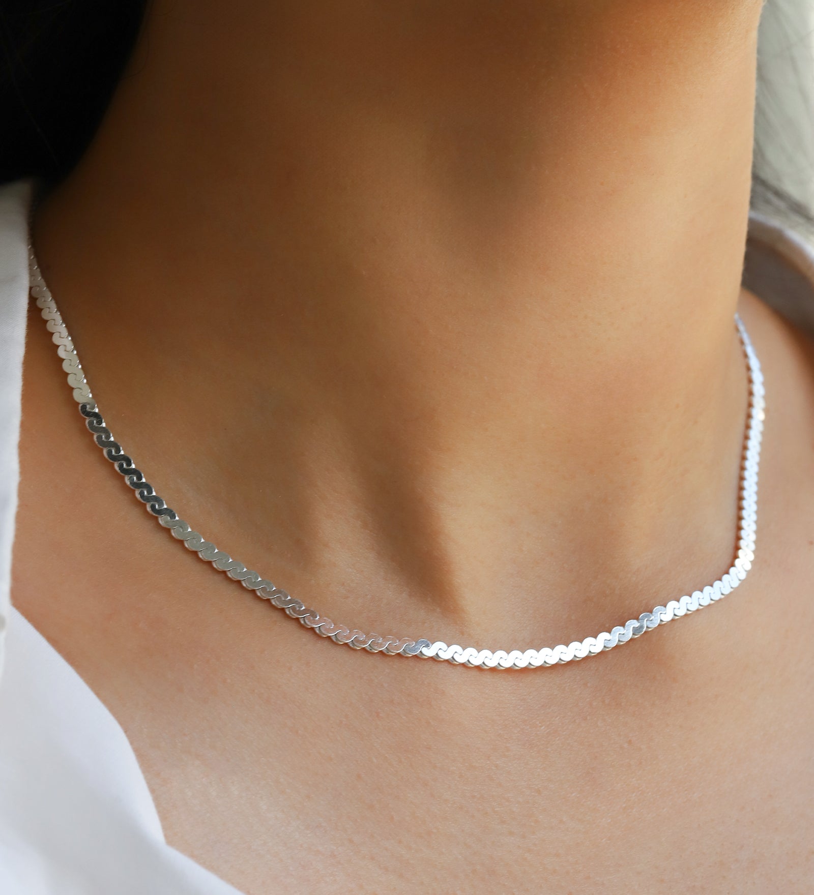 Quiet Icon-Serpentine Chain Necklace-Necklaces-Blue Ruby Jewellery-Vancouver Canada