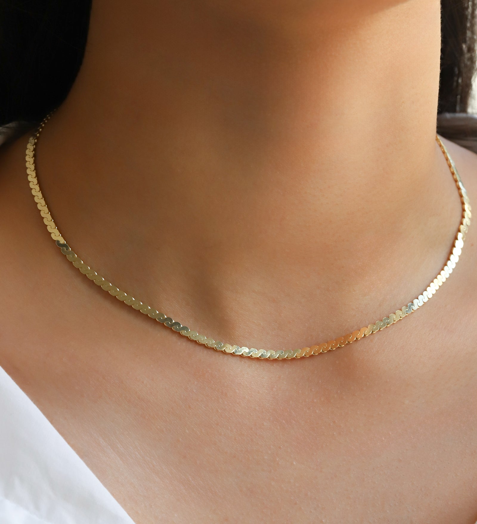 Quiet Icon-Serpentine Chain Necklace-Necklaces-Blue Ruby Jewellery-Vancouver Canada