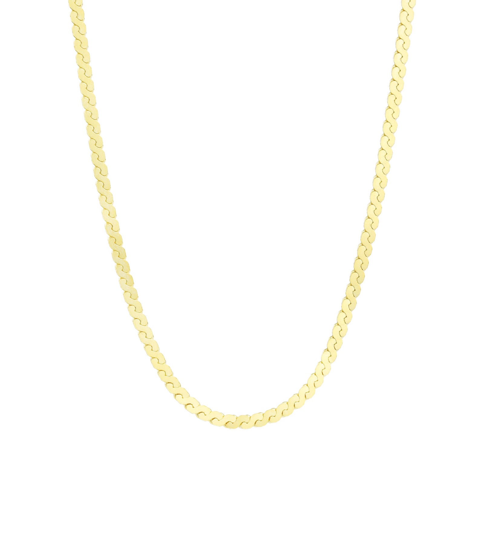 Serpentine Chain Necklace 14k Gold Vermeil