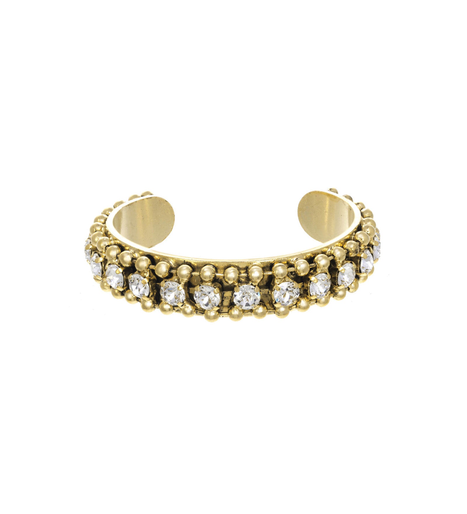 Coco Cuff Gold Plated, White Crystal