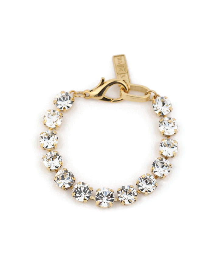 TOVA-Oakland Bracelet-Bracelets-Gold Plated, White Crystal-Blue Ruby Jewellery-Vancouver Canada