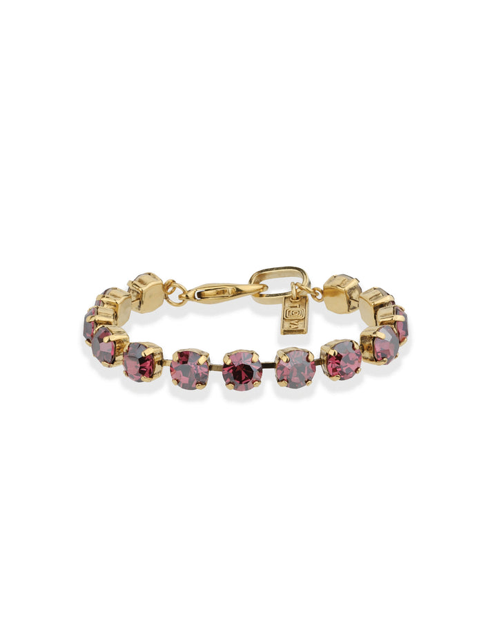 TOVA-Oakland Bracelet-Bracelets-Gold Plated, Rose Lustre Crystal-Blue Ruby Jewellery-Vancouver Canada