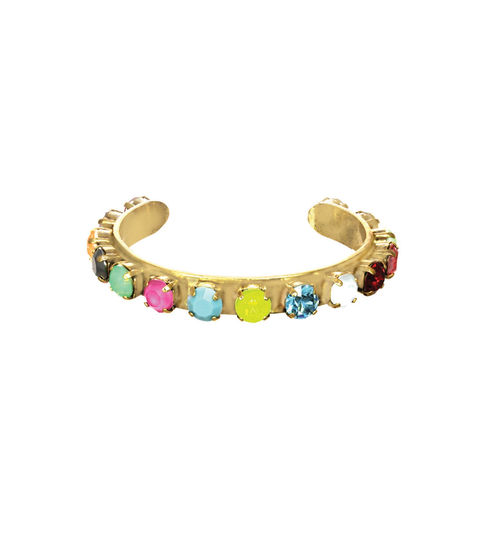 Kiki Cuff Gold Plated, Multi Crystal