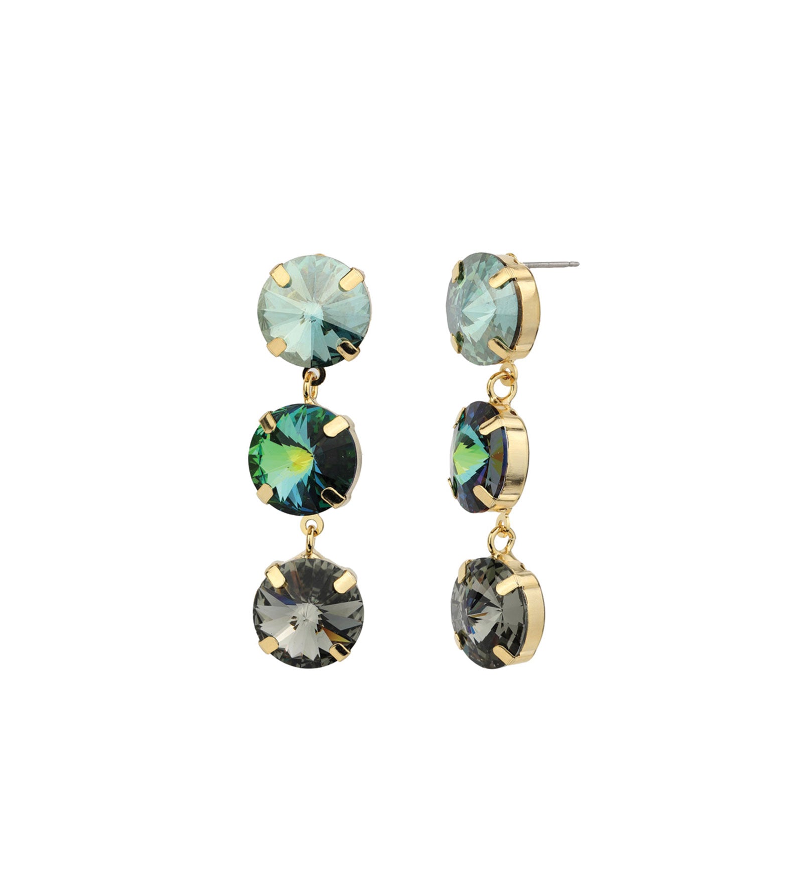 TOVA-Dionne Earrings-Earrings-14k Gold Plated, Blue Mixed Crystal-Blue Ruby Jewellery-Vancouver Canada