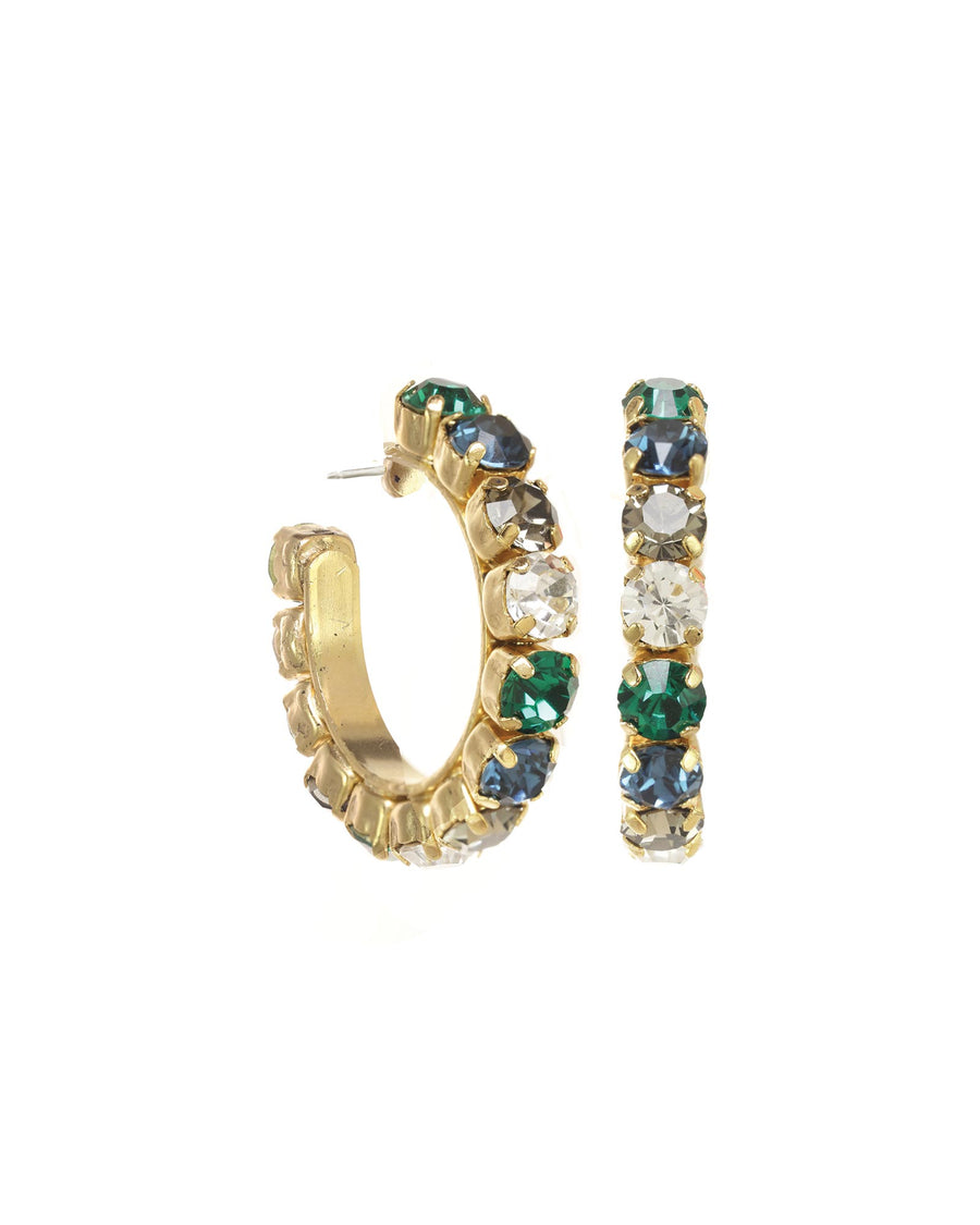Jubilee Hoops Gold Plated, Emerald Clear Mixed Crystal