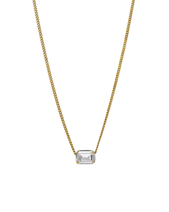 TOVA-Rubin Necklace-Necklaces-Gold Plated, White Crystal-Blue Ruby Jewellery-Vancouver Canada