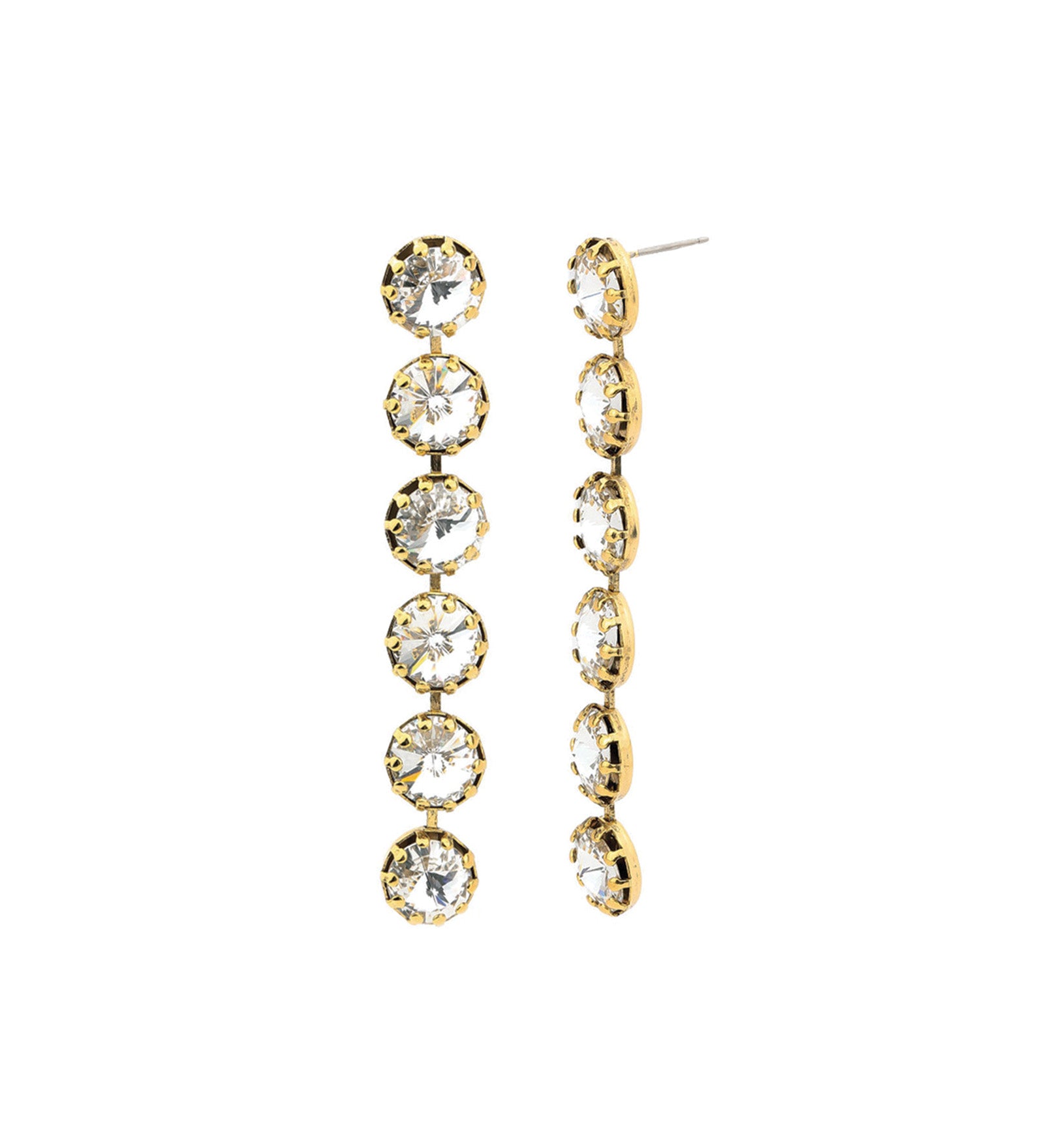 TOVA-Lilibet 2 Earrings-Earrings-14k Gold Plated, White Crystal-Blue Ruby Jewellery-Vancouver Canada