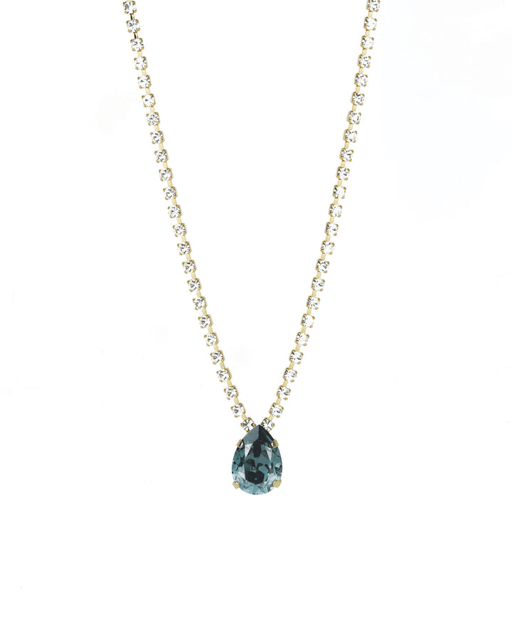 TOVA-Milli Necklace-Necklaces-Gold Plated, Montana / Clear Crystal-Blue Ruby Jewellery-Vancouver Canada