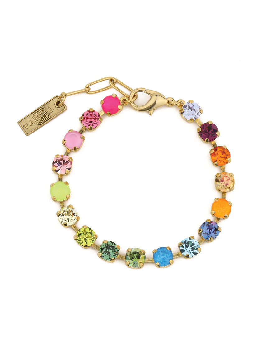 TOVA-Sarina Bracelet-Bracelets-Gold Plated, Watermelon Crystal-Blue Ruby Jewellery-Vancouver Canada