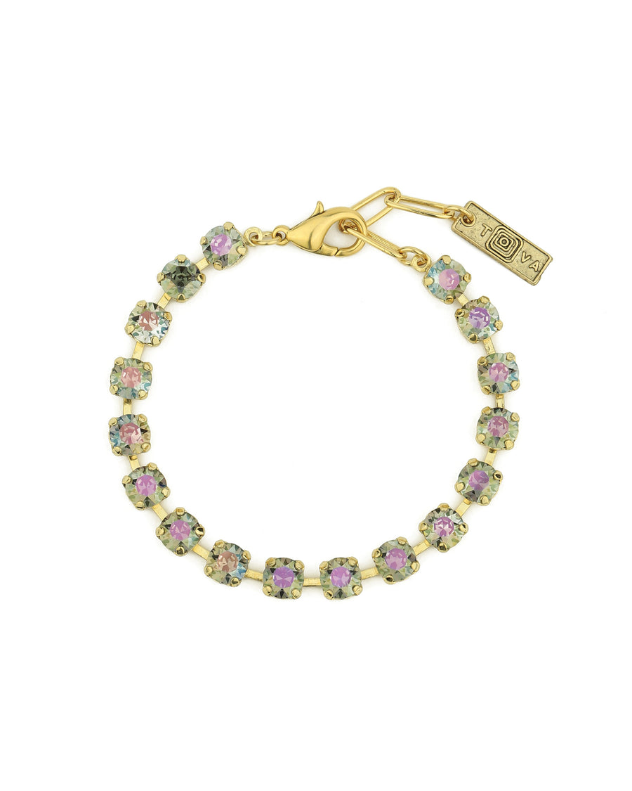 TOVA-Sarina Bracelet-Bracelets-Gold Plated, Grey Lemon Crystal-Blue Ruby Jewellery-Vancouver Canada