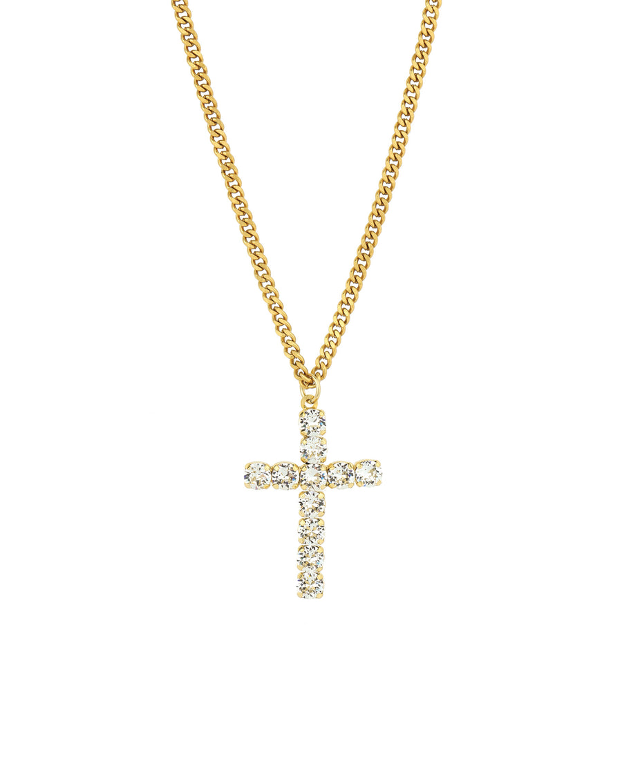 Donatela Mini Necklace Gold Plated, Clear Crystal