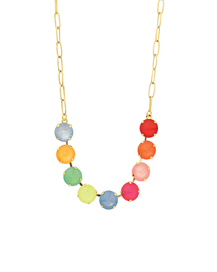 TOVA-Mini Sofia Necklace-Necklaces-Gold Plated, Pop Crystal-Blue Ruby Jewellery-Vancouver Canada