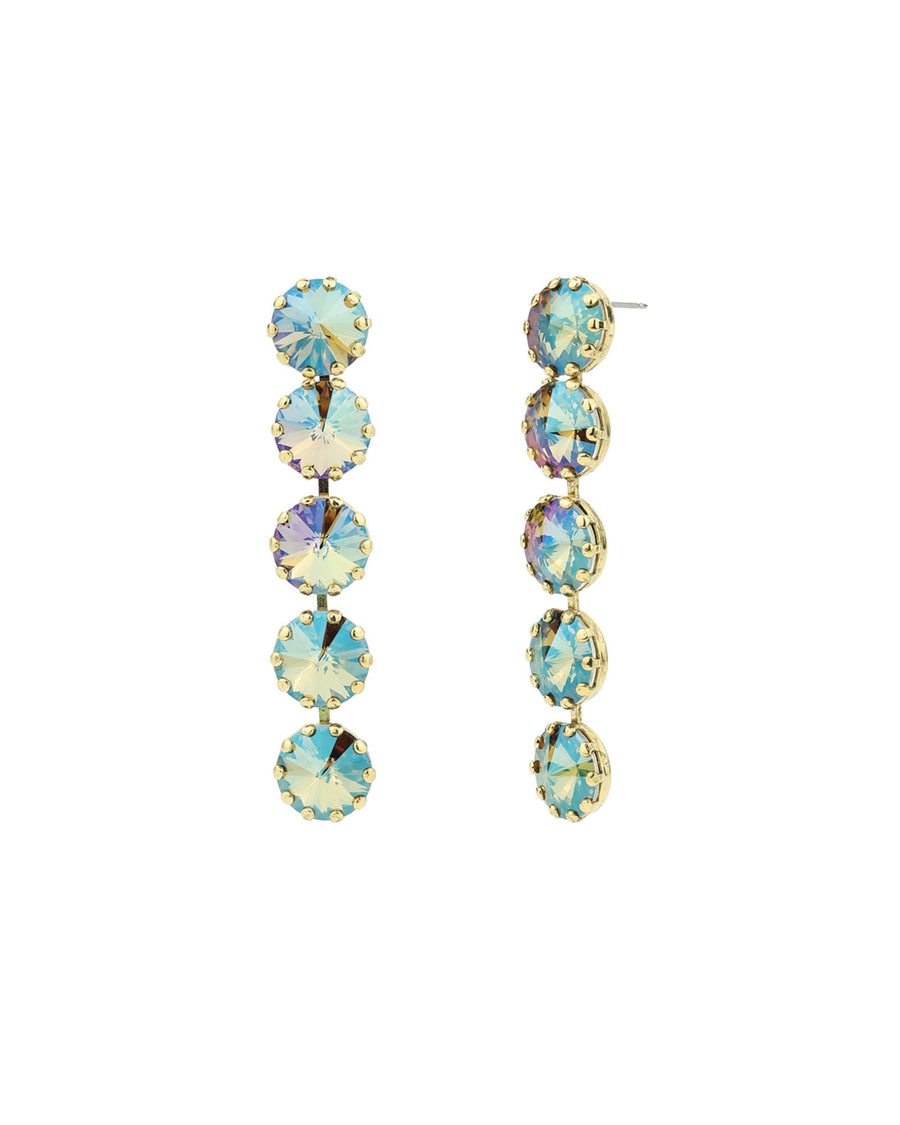 TOVA-Lilibet Earrings-Earrings-Gold Plated, Verde Crystal-Blue Ruby Jewellery-Vancouver Canada