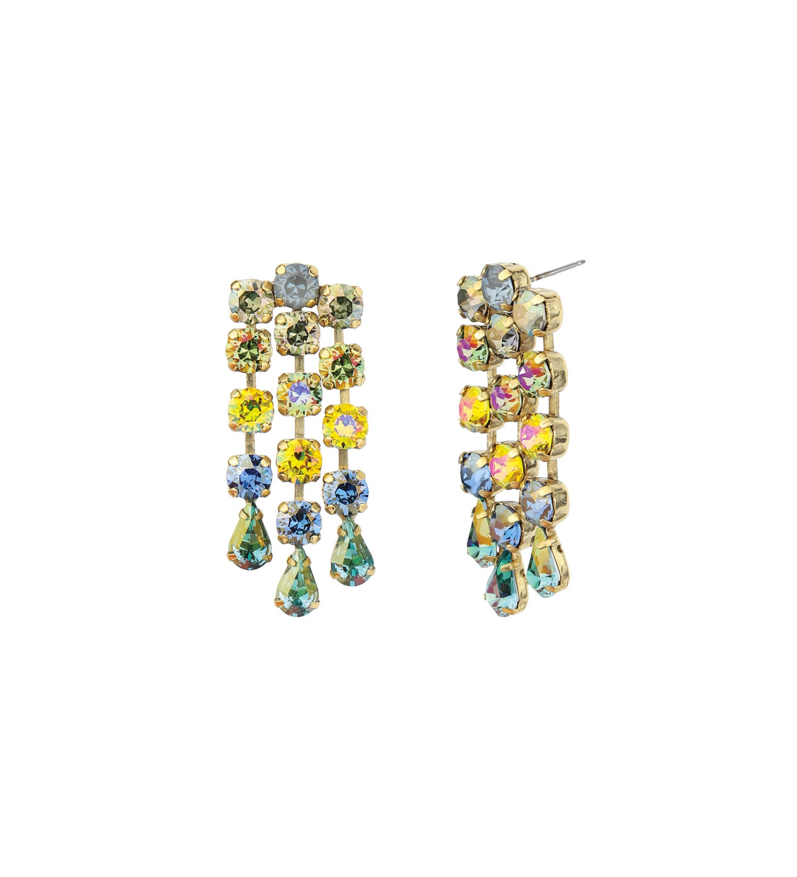 Slim Cady 2 Earrings Gold Plated, Warermelon Crystal