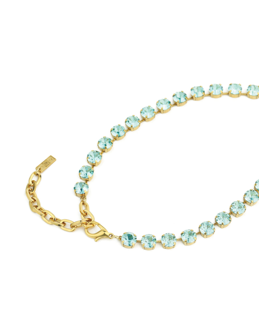 Trentley Necklace Gold Plated, Aqua Champagne