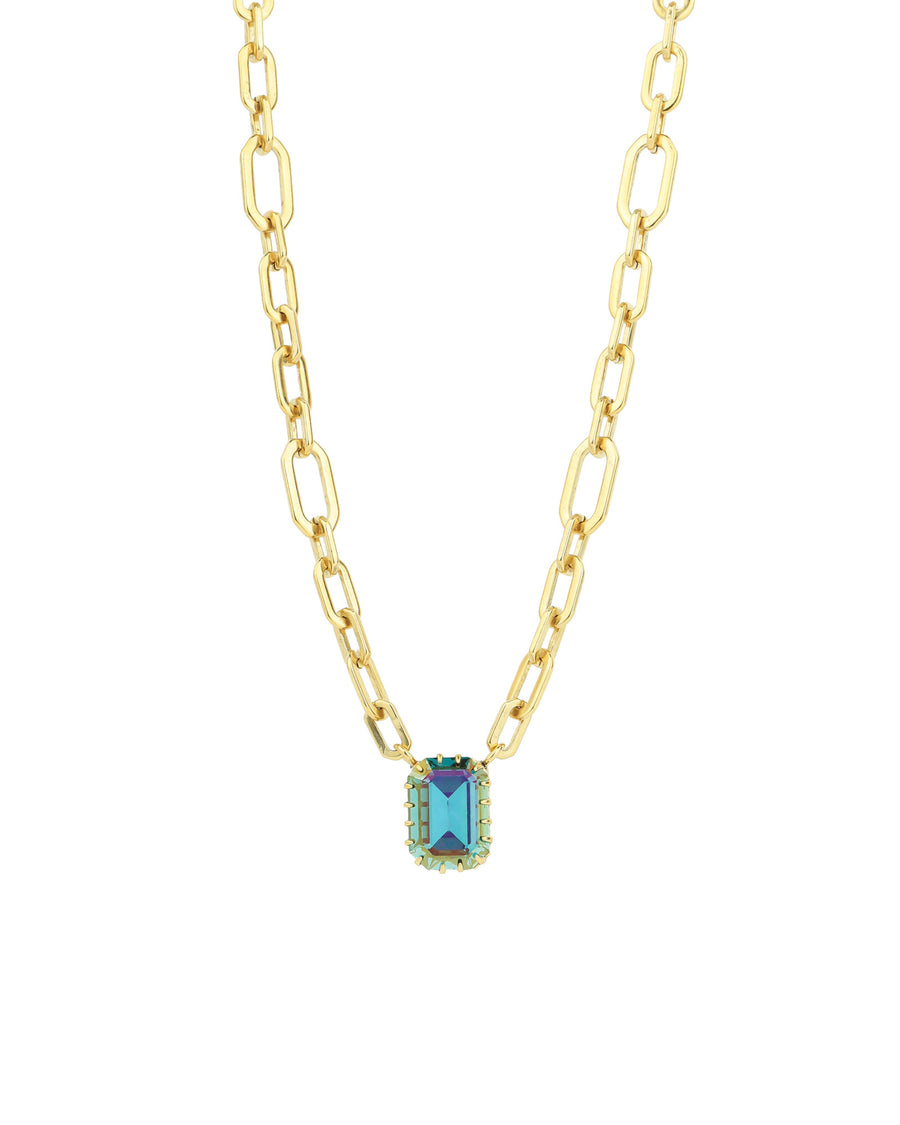 TOVA-Dereka Necklace-Necklaces-Gold Plated, Indicolite Crystal-Blue Ruby Jewellery-Vancouver Canada