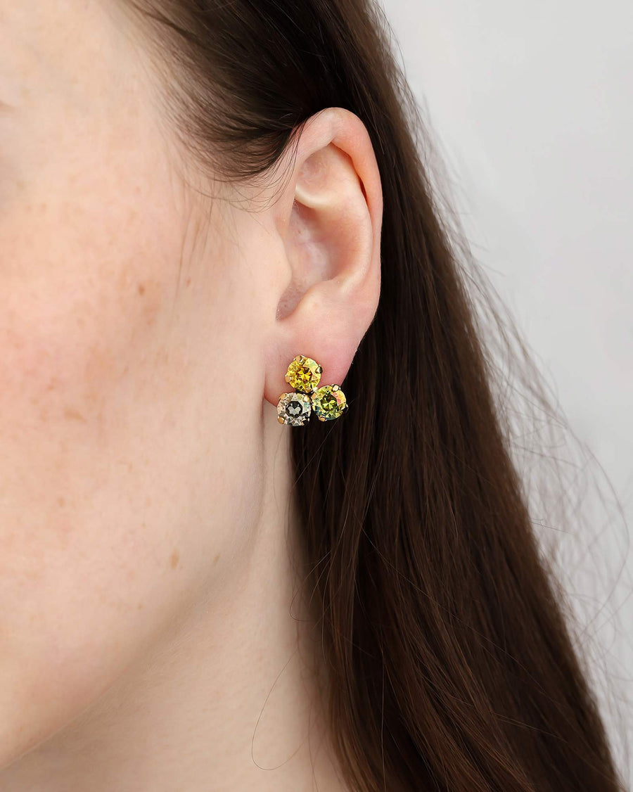 TOVA-Mini Ines Earrings-Earrings-Gold Plated, Watermelon Crystal-Blue Ruby Jewellery-Vancouver Canada