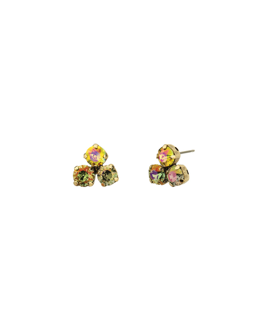 Mini Ines Earrings Gold Plated, Watermelon Crystal