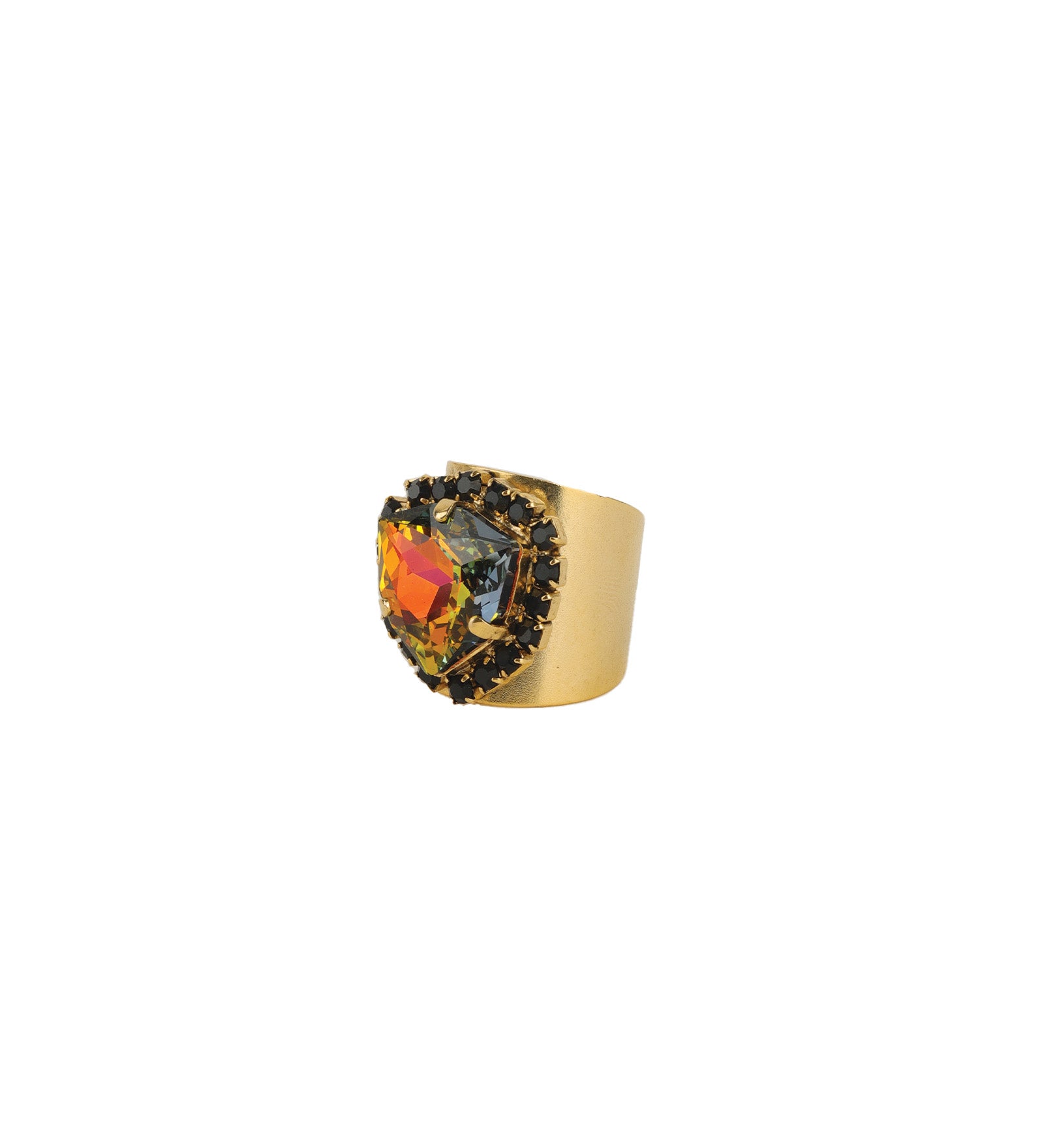Gerda Ring 14k Gold Plated, Aqua Verde Crystal