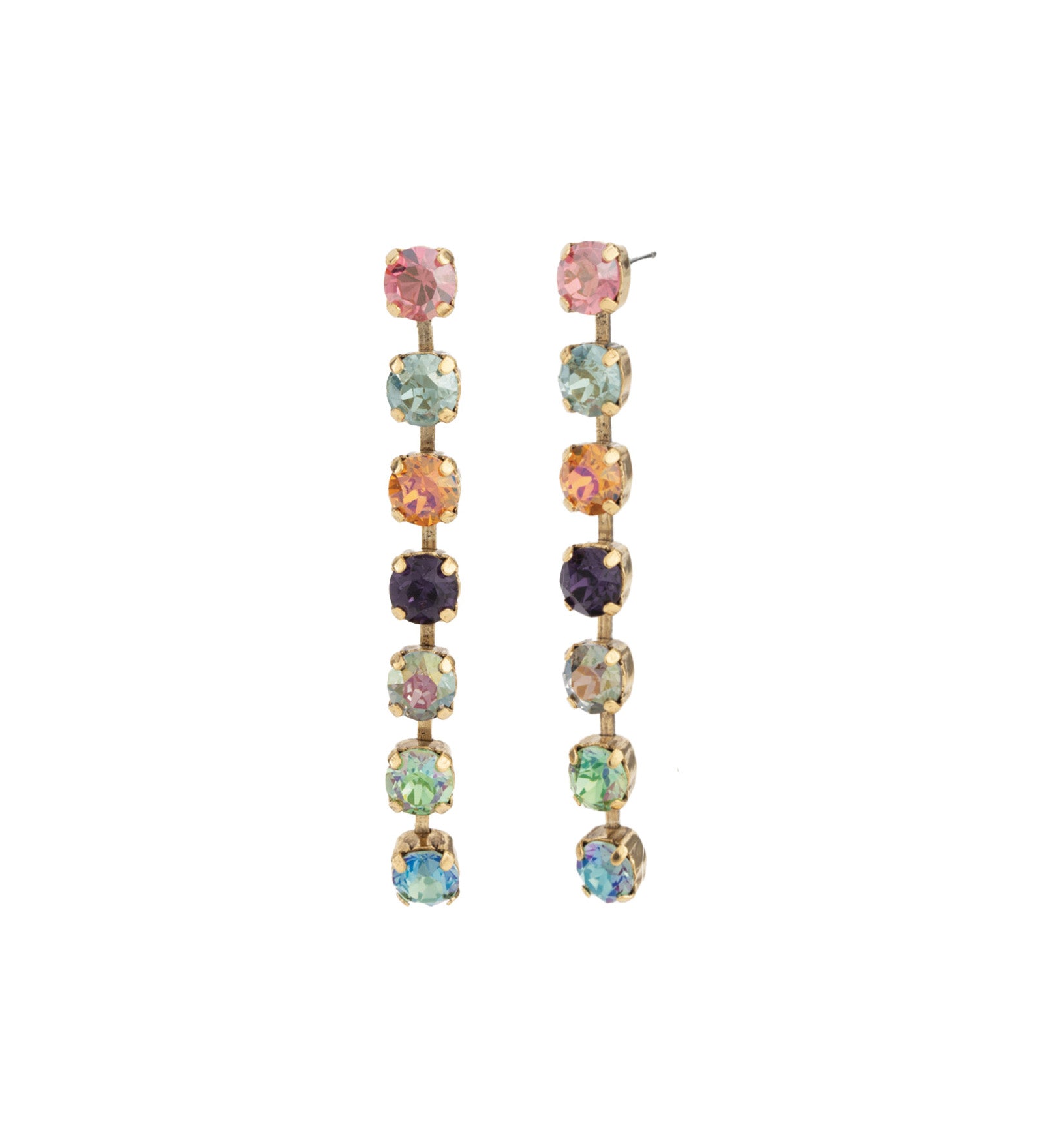 TOVA-Berenike Earrings-Earrings-14k Gold Plated, Bohemian Wonderland Crystal-Blue Ruby Jewellery-Vancouver Canada