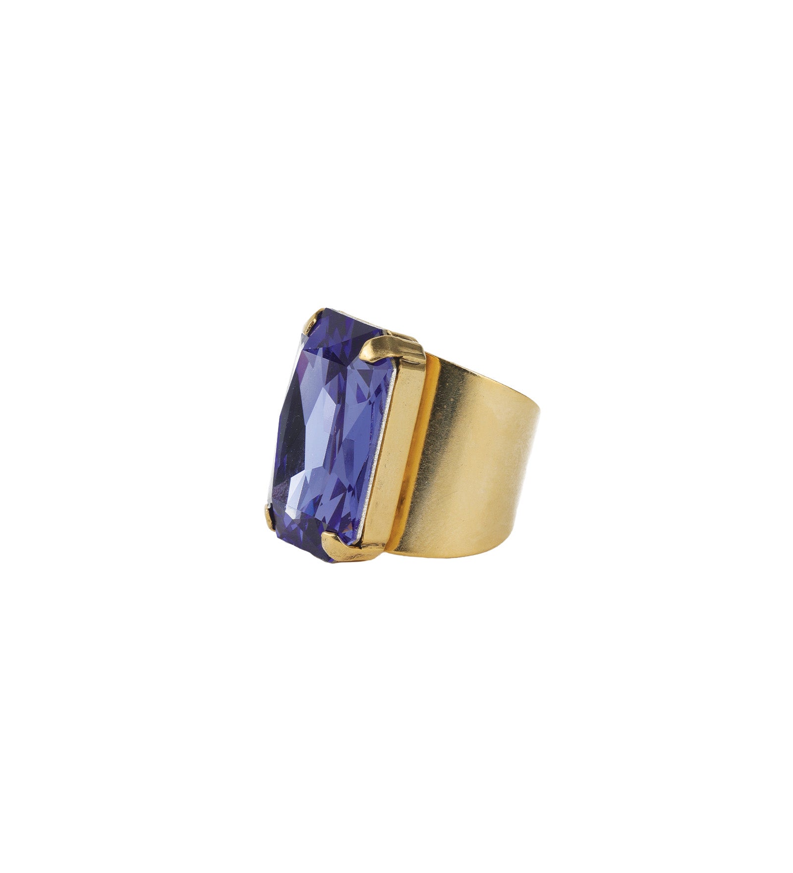 TOVA-Soleil Ring-Rings-14k Gold Plated, Tanzanite Crystal-Blue Ruby Jewellery-Vancouver Canada