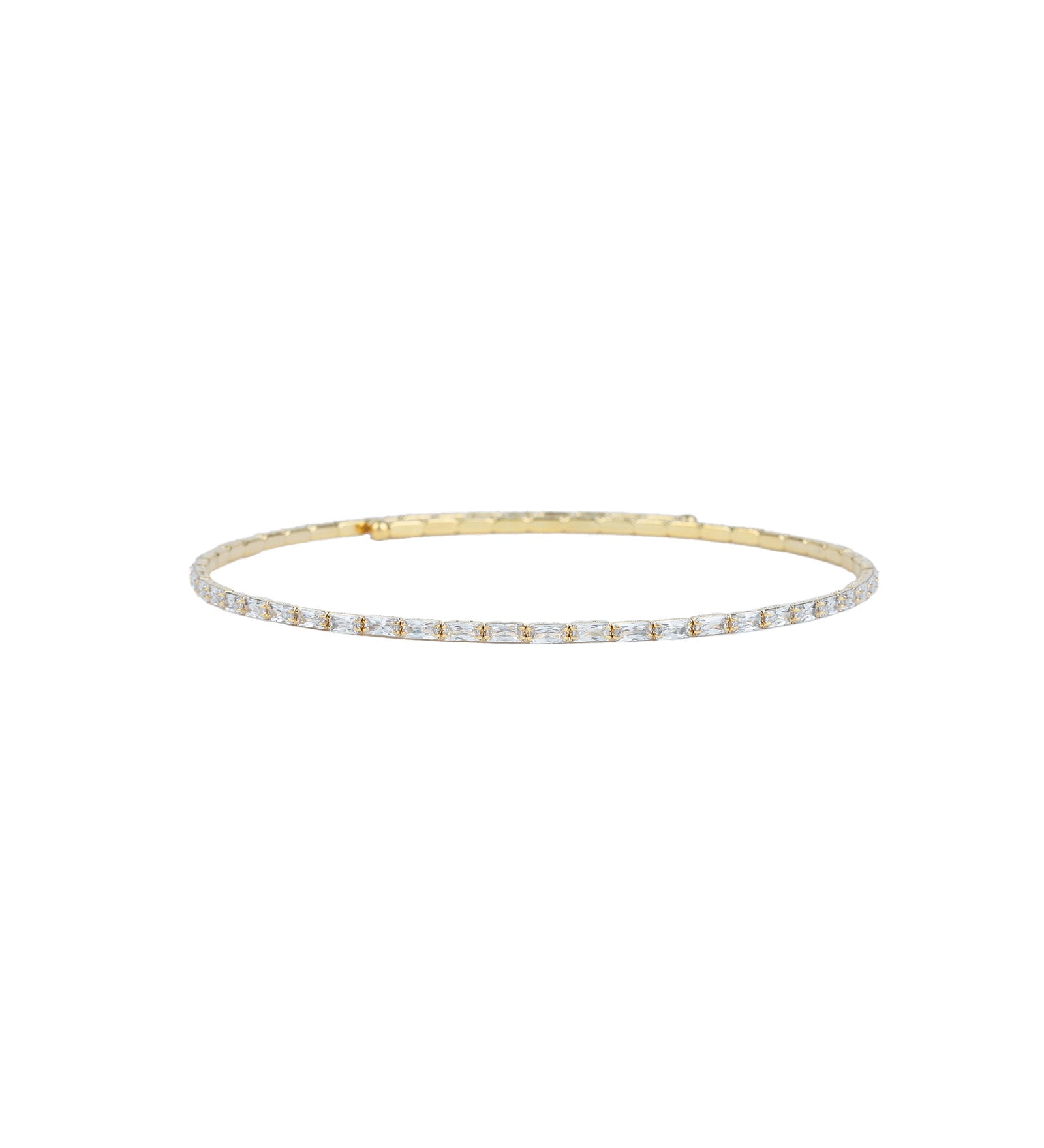 Baguette CZ Choker Gold Plated, Cubic Zirconia