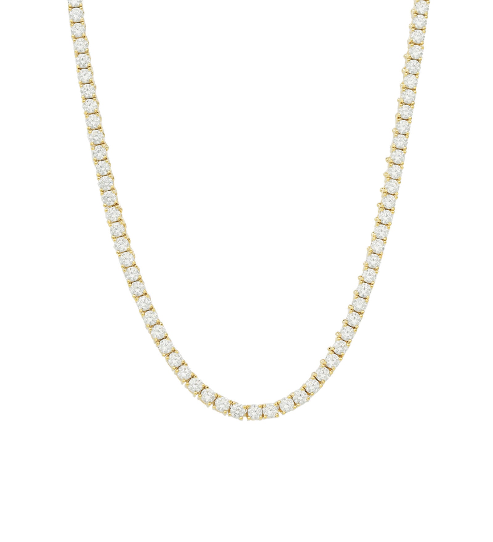 Tennis CZ Necklace | 3mm Gold Plated, Cubic Zirconia