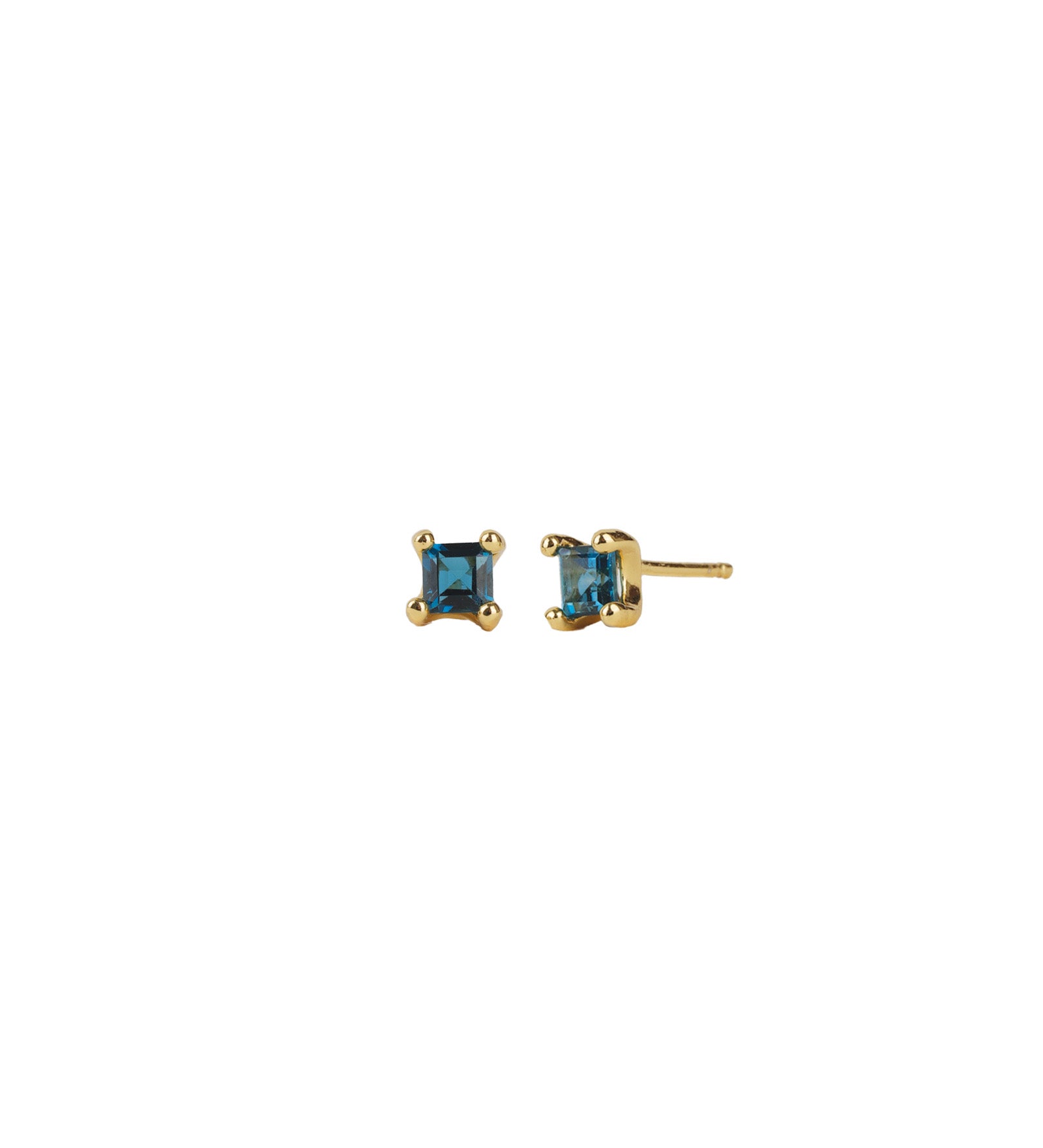 Wolf Circus-Josie Studs-Earrings-14k Gold Plated, Blue Topaz-Blue Ruby Jewellery-Vancouver Canada