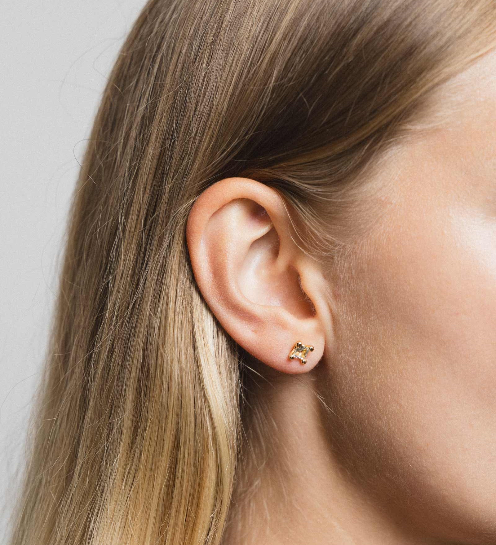 Josie Studs 14k Gold Plated, Seafoam Amethyst