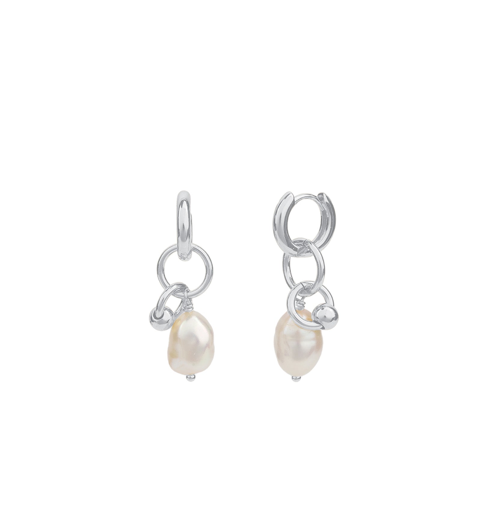 Wolf Circus-Maya Earrings-Earrings-Sterling Silver, White Pearl-Blue Ruby Jewellery-Vancouver Canada