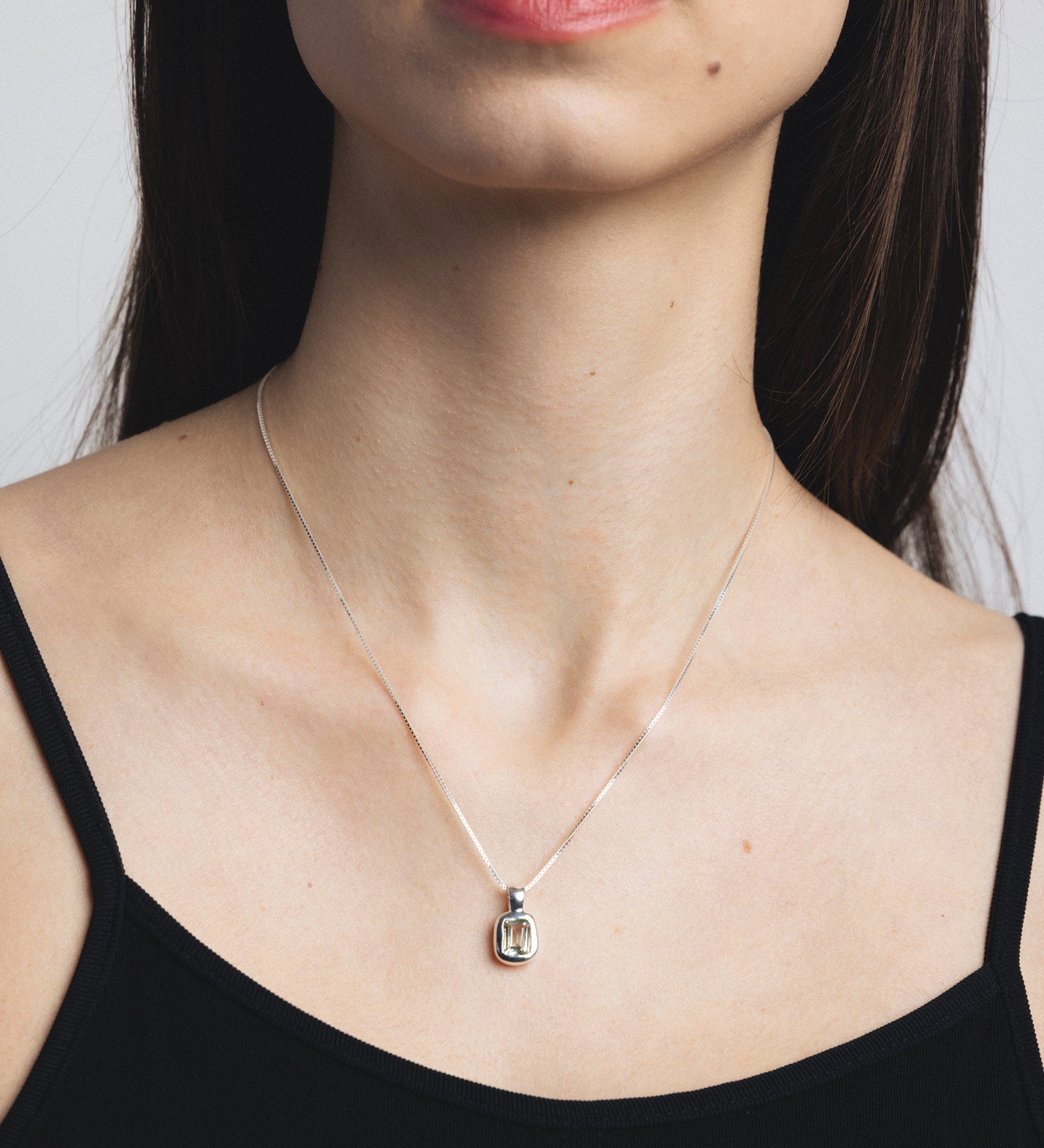 Freya Necklace Sterling Silver, Seafoam Amethyst