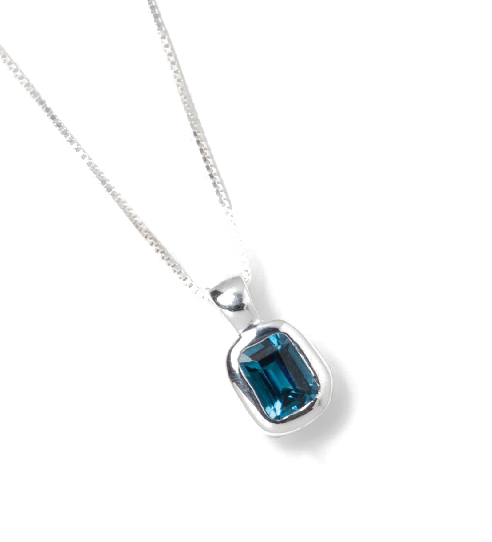 Freya Necklace Sterling Silver, Blue Topaz