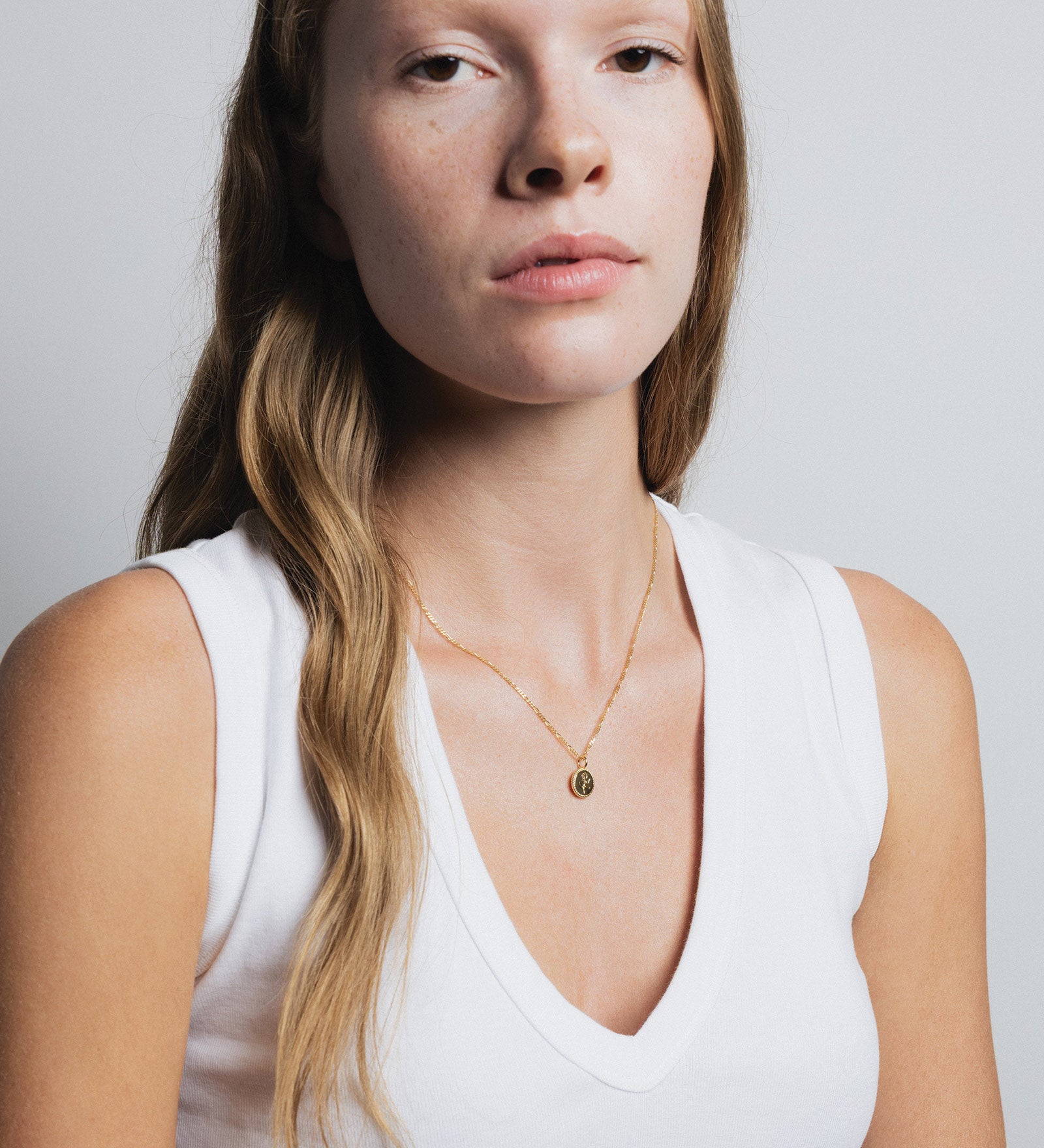 Rose Coin Necklace 14k Gold Plated