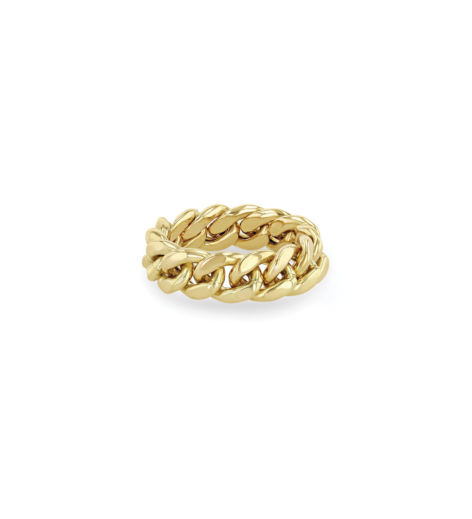 Large Curb Chain Ring 14k Yellow Gold / 6
