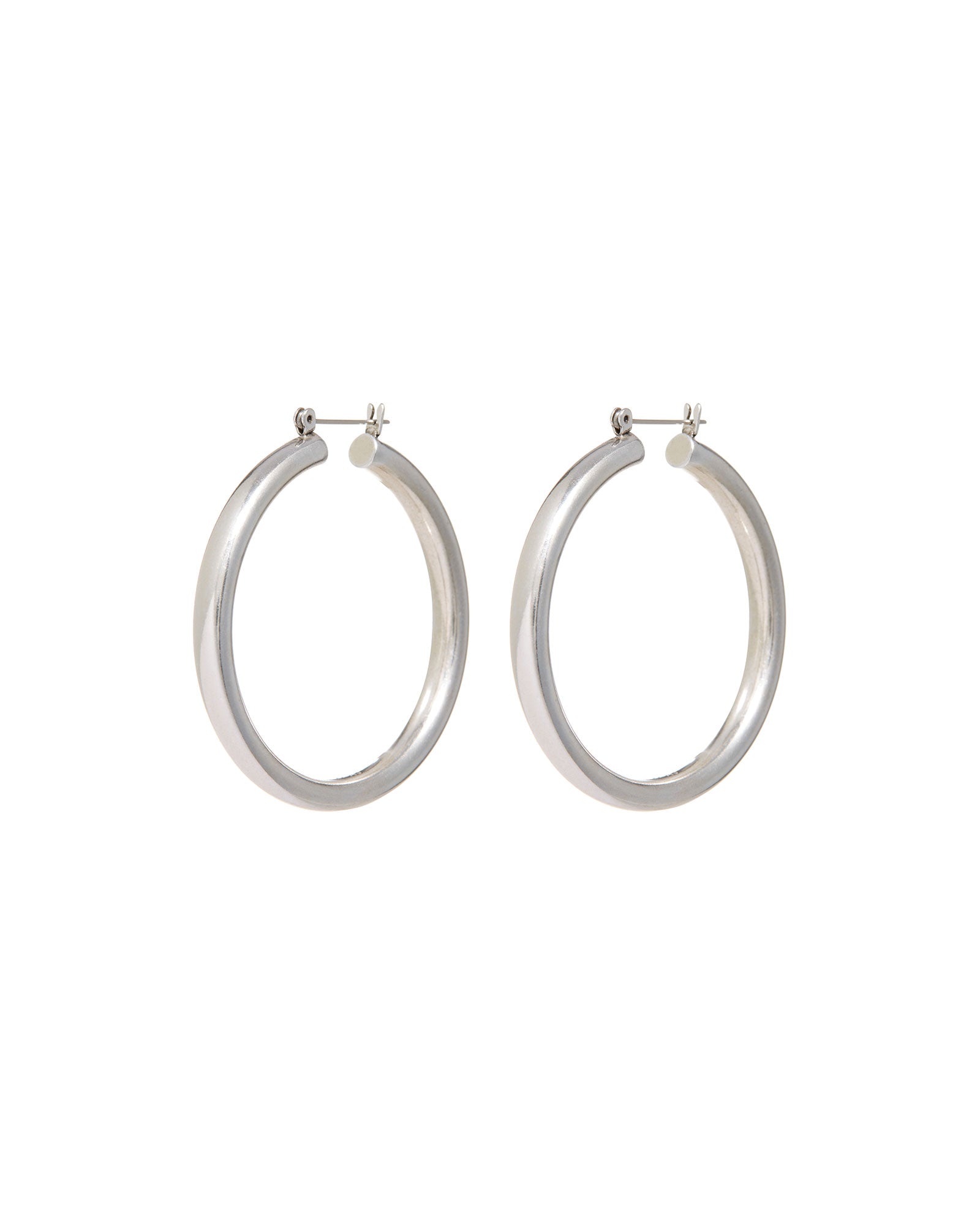 Luv AJ Amalfi Tube Hoops Sterling Silver Plated Blue Ruby Jewellery Canada