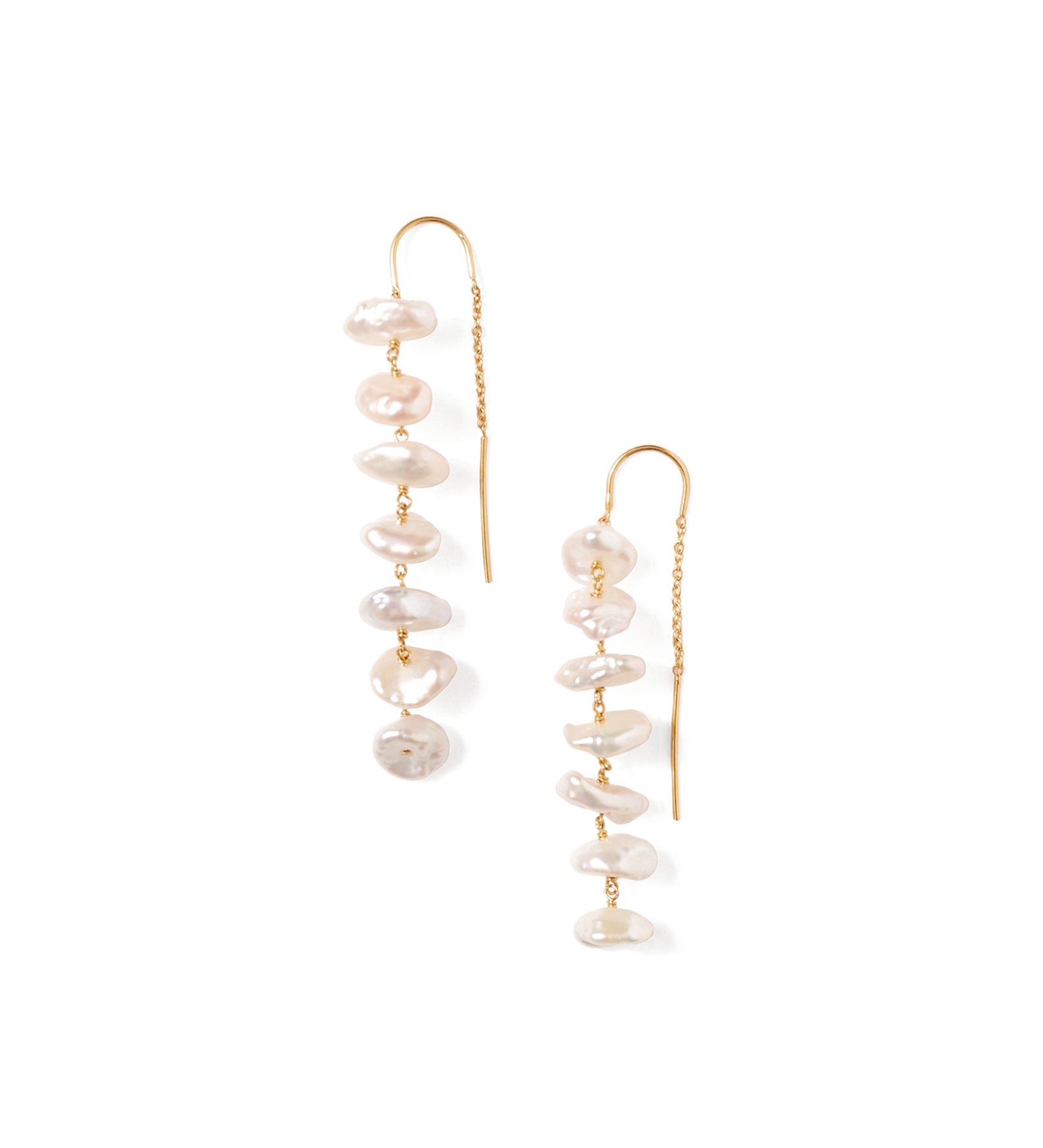 Chan Luu-Anini Threaders-Earrings-18k Gold Vermeil, White Pearl-Blue Ruby Jewellery-Vancouver Canada