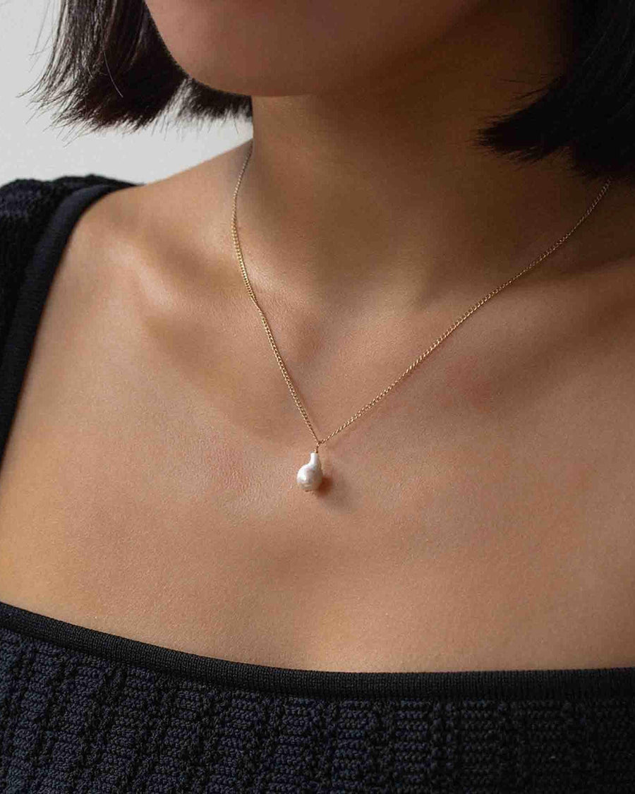 Leah Alexandra-Baby Baroque Necklace-Necklaces-14k Gold-fill, Baroque Pearl-Blue Ruby Jewellery-Vancouver Canada
