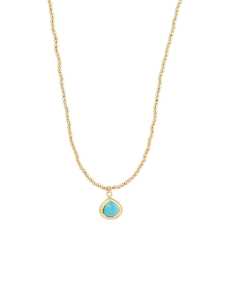 Gem Jar-Beaded Bezel Turquoise Necklace-Necklaces-14k Gold Filled, 14k Gold Vermeil, Turquoise-Blue Ruby Jewellery-Vancouver Canada