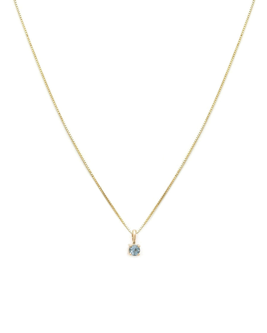 Leah Alexandra Fine-Birthstone Necklace-Necklaces-14k Yellow Gold, Aquamarine - March-Blue Ruby Jewellery-Vancouver Canada